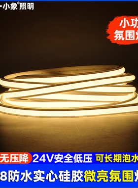 3W微亮5W防水COB24V水下灯带氛围灯低压硅胶线性灯条柔性泳池泡水