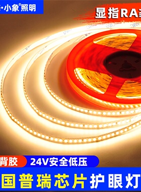 美国普瑞芯片led灯带98显全光谱高亮低压24V自粘室内家用灯条线型