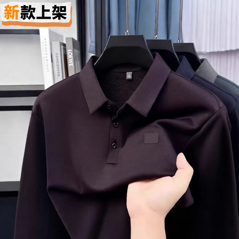 利郎外贸男士长袖t恤秋季中年翻