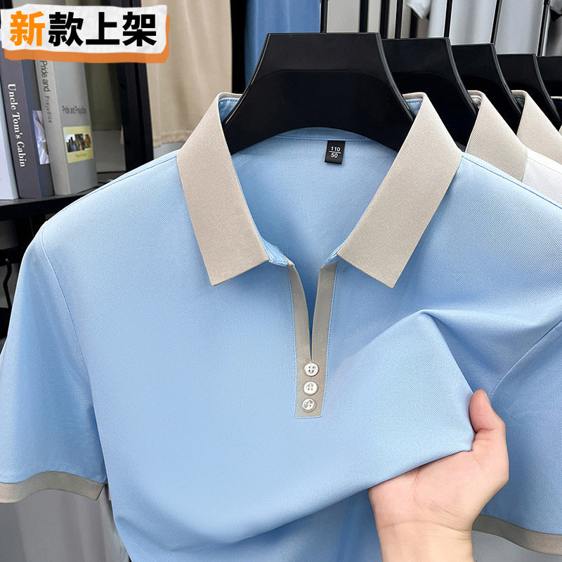 利郎T恤帅气V领夏季男商务休闲宽