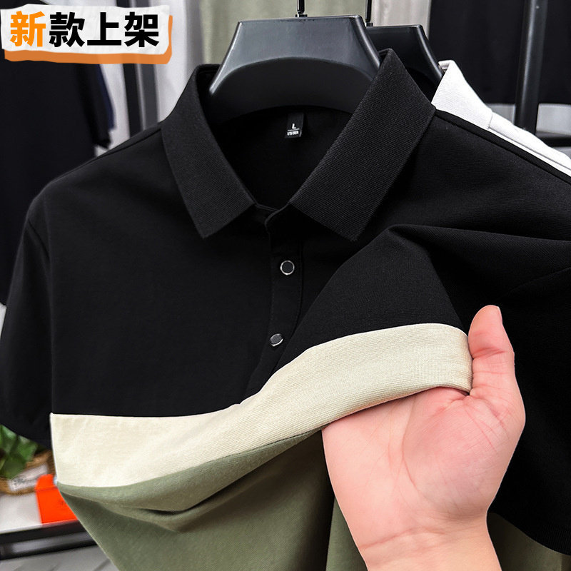 利郎时尚休闲拼色短袖男式T恤衫