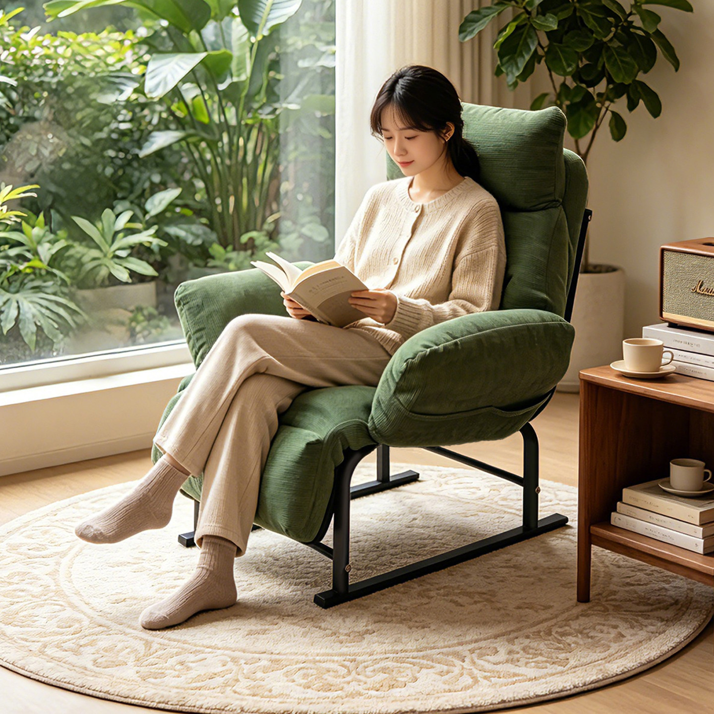 懒人沙发办公室躺椅折叠午休椅子靠背椅家用电脑椅孕妇单人沙发椅