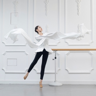 民族舞基训班服演出 女甩袖 杭纺真丝古典舞水袖 舞蹈练功服上衣服装