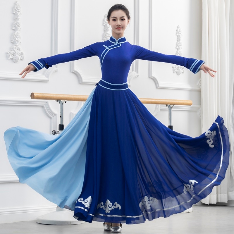 蒙古舞蹈演出服装课堂练习艺考服
