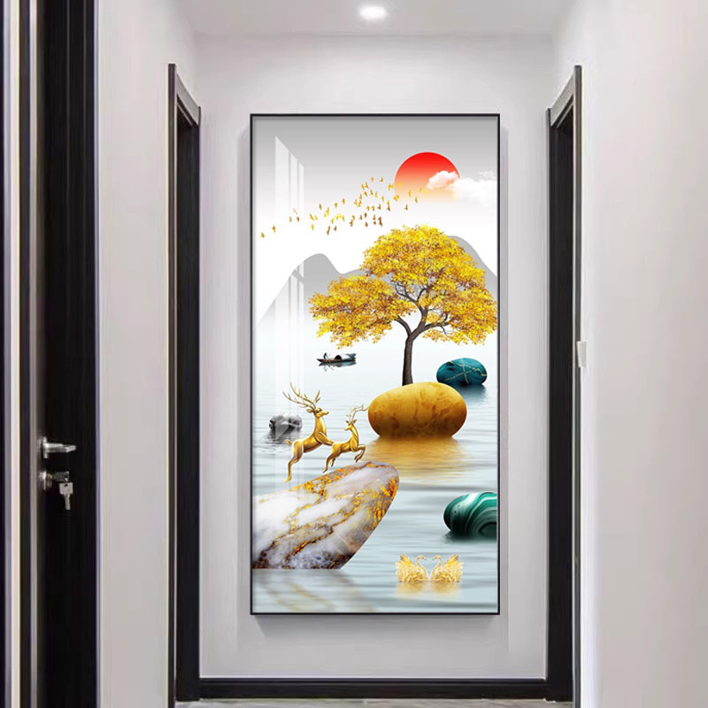 玄关装饰画墙贴自粘入户过道走廊北欧客厅背景墙贴画壁纸2025新款图片