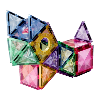 散片彩窗磁力片钻面儿童益智玩具拼装轨道管积木男女孩强磁吸铁石