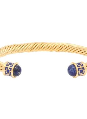 英国王室品牌Halcyon Days玛雅珠宝人造扭力手镯欧式奢华饰品开口