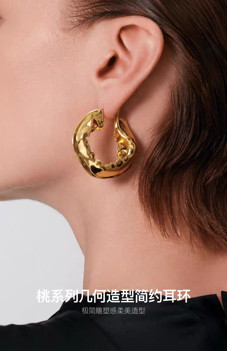 daartemis达弥桃磨砂耳钉女轻奢大气质高级感精致小众设计耳饰