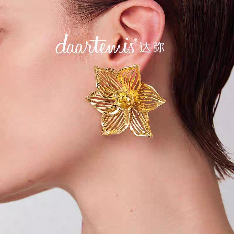 daartemis达弥水仙花朵耳钉女轻奢小众精致设计高级感大气质耳饰
