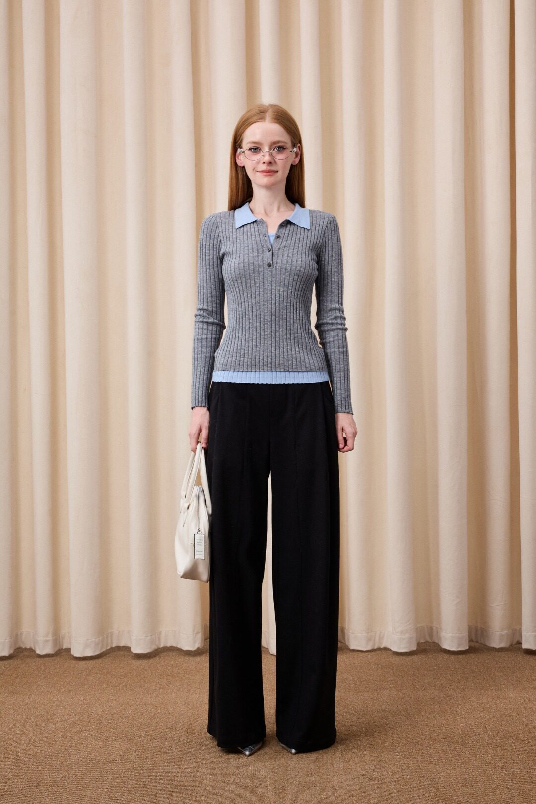 EIMISMOSOL 26春夏蕾丝腰头拼接长裤时尚潮流百搭女裤