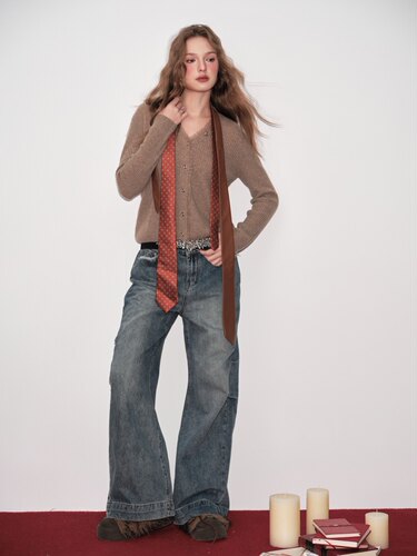 Aimme sparrow25SS 100%金豆羊绒打底羊绒衫时尚百搭毛衣针织衫女