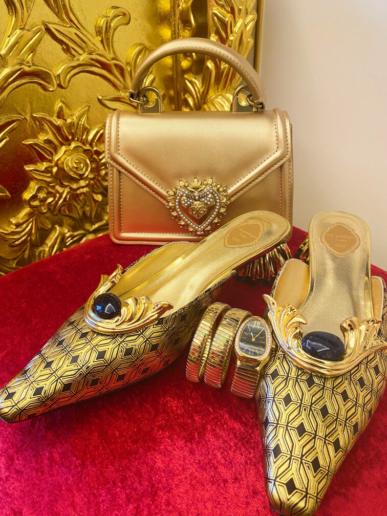 现货A.b.poétique艺术手工鞋莨苕叶古典时装鞋尖头拖鞋时尚单鞋