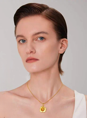 daartemis达弥玫瑰系列拉丝玫瑰花项链女轻奢设计感锁骨项链