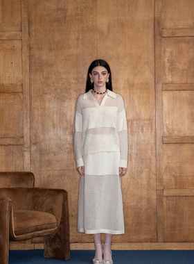 李溪芮同款Aimme sparrow24秋冬白色针织套装时尚通勤百搭休闲