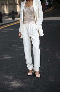 桑蚕丝职场OL女裤 charlotta 百搭黑色女裤 时尚 gandolfo真丝小脚裤