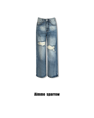 Aimmesparrow25秋冬蓝色牛仔裤