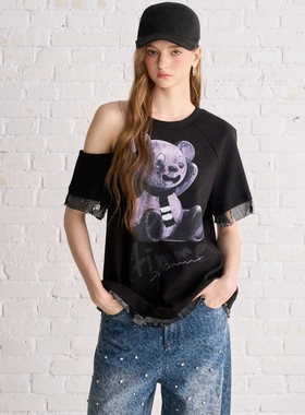 演员柴蔚同款Aimme sparrow赵塞塞25秋冬短袖T恤豹纹裤时尚潮流女