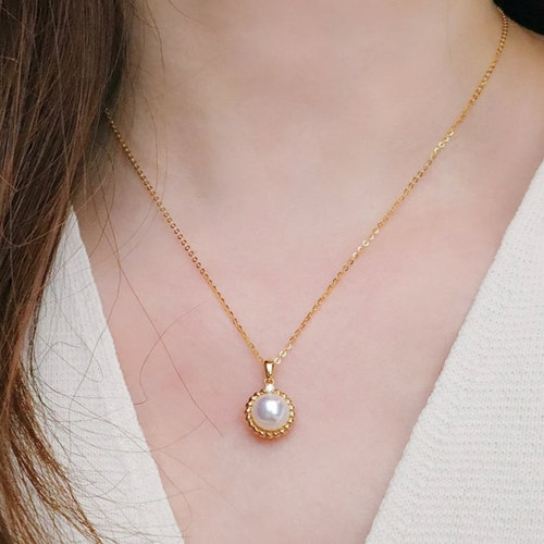 DIYS925银配件 麻花边珍珠吊坠配件 白锆石镶嵌  图配9-10mm珍珠