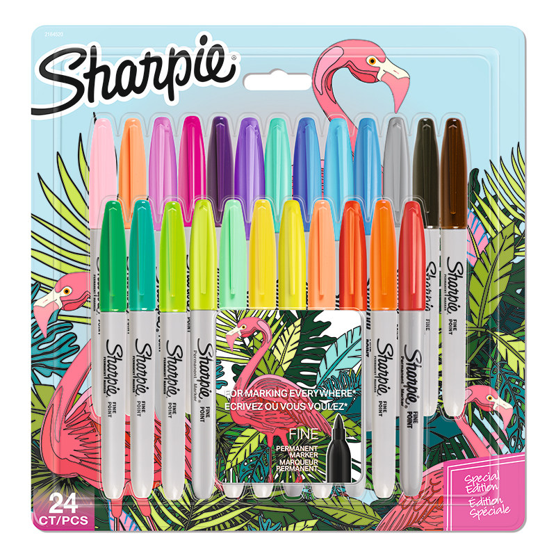 Sharpie锐意火烈鸟精装24色马克笔套装 双头油性速干签名笔记号笔