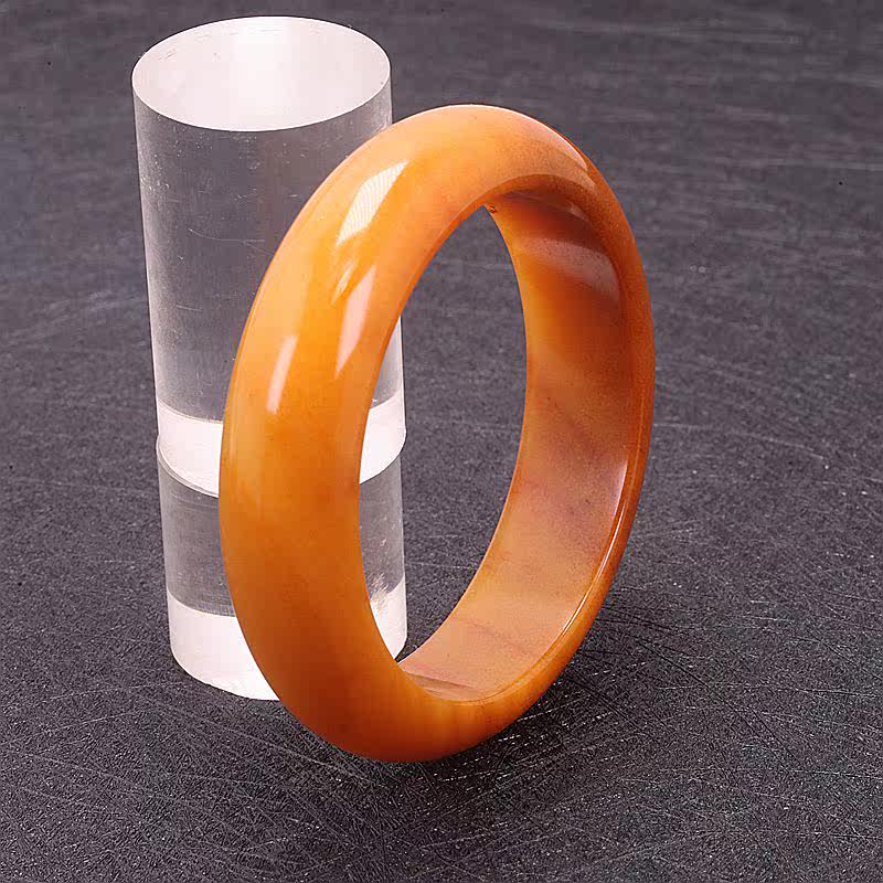 云南龙陵石缘 天然玉石黄龙玉手镯 正品A货 送证书内径6012女男士