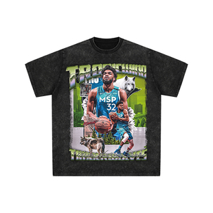 球星T恤美式 KAT卡尔安东尼唐斯森林狼尼克斯 水洗宽松嘻哈重磅短袖