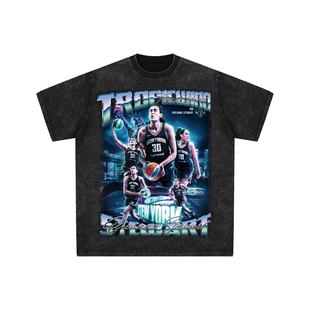 球星T恤美式水洗宽松嘻哈重磅复古纽约自由人布里安娜斯图尔特