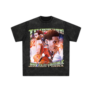 球星T恤美式水洗宽松嘻哈重磅复古短袖华盛顿奇才普尔