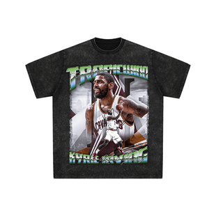 球星T恤美式水洗宽松嘻哈重磅复古德鲁大叔欧文骑士篮网独行侠