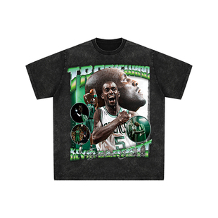 球星T恤美式水洗宽松嘻哈街头重磅复古短袖凯尔特人凯文加内特