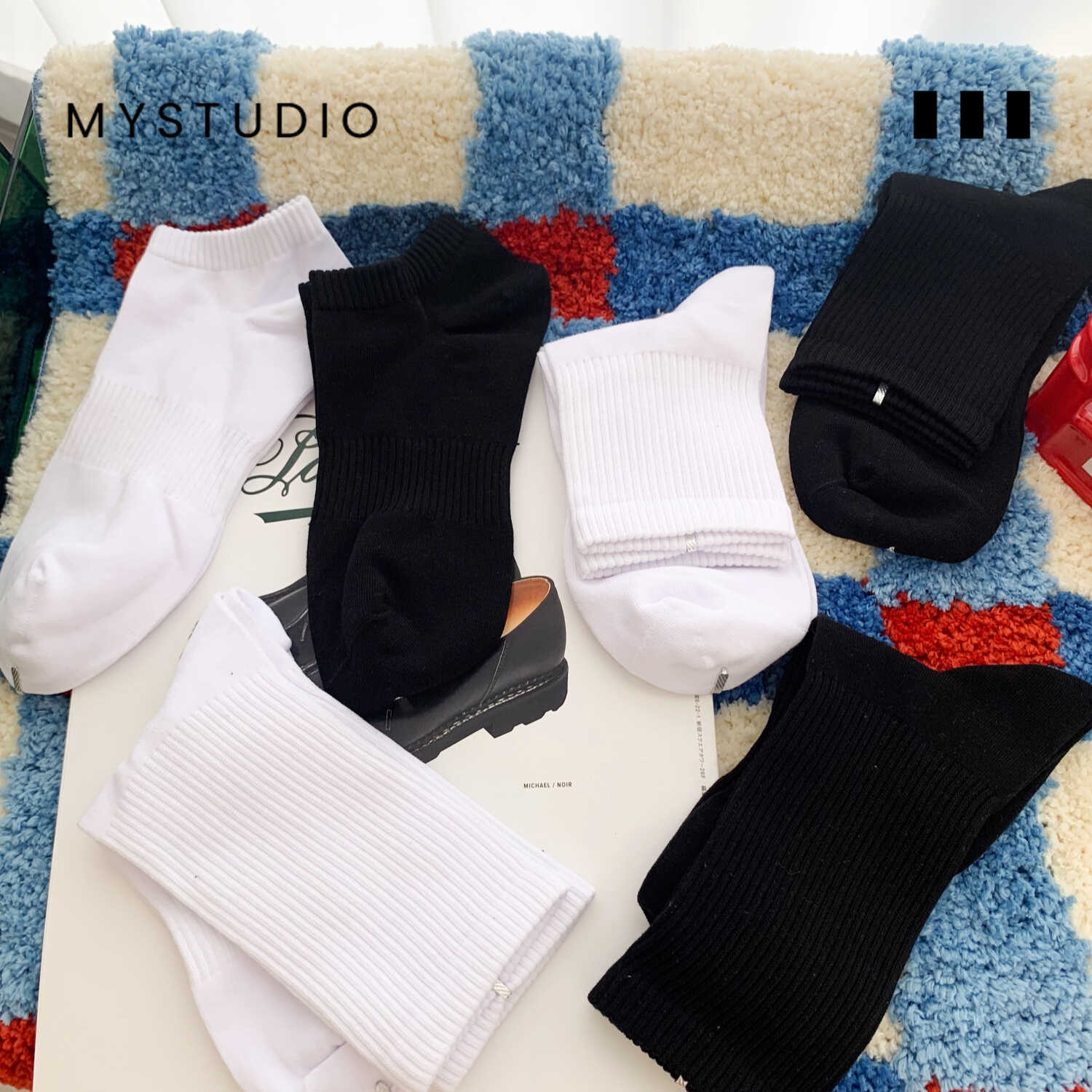 夏季透气黑白吸汗薄款袜子防臭