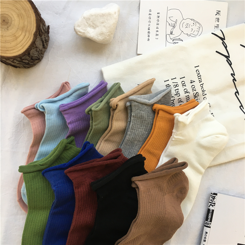 袜子女浅口日系白色运动风短袜