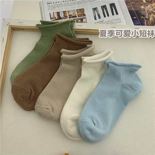 浅口短袜女低帮袜子薄款纯棉船袜
