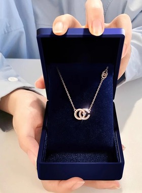 纯银双c项链女2025新款情人送礼