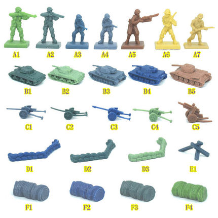 二战兵人模型M44大战回忆录Memoir 44大炮坦克沙包掩体路障铁丝网