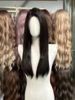 Large-scalp imitation needle-like wig for women, mid-length high-end black long straight, daily realistic imported silk full head set thumbnail 3