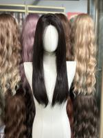Large-scalp imitation needle-like wig for women, mid-length high-end black long straight, daily realistic imported silk full head set thumbnail 2