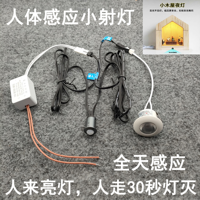 人体感应小射灯老鼠洞小夜灯木屋小房子专用灯走廊过道杰瑞门洞灯