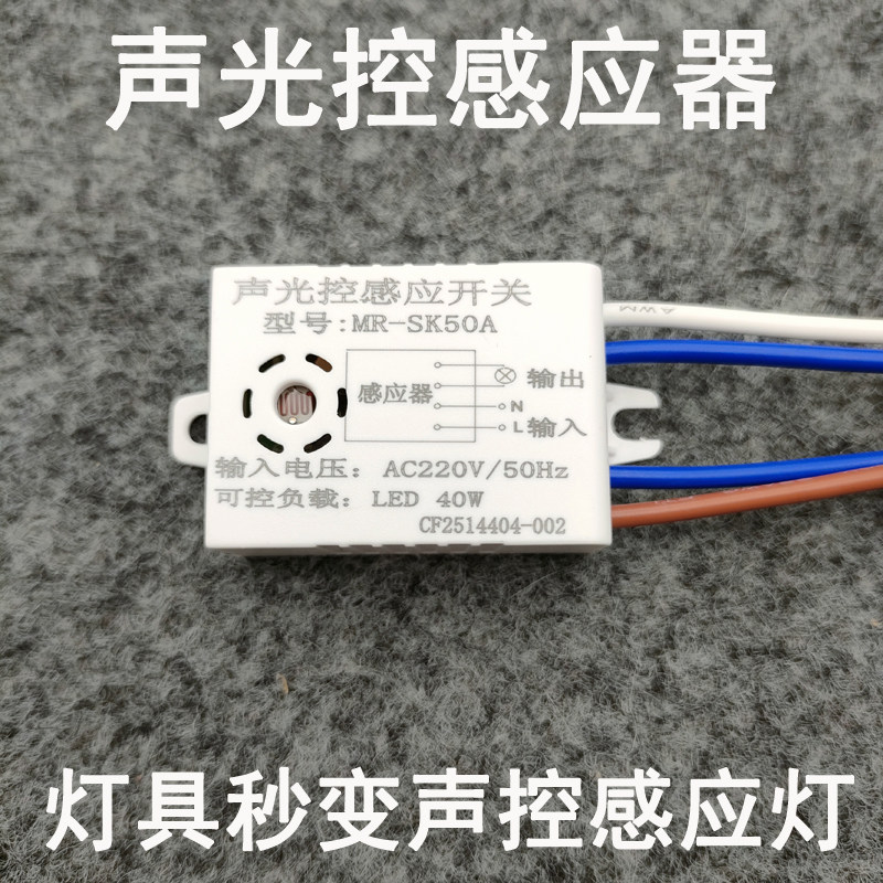 220V声光控感应器灯具延时光控器玄关过道楼道小夜灯智能探头开关