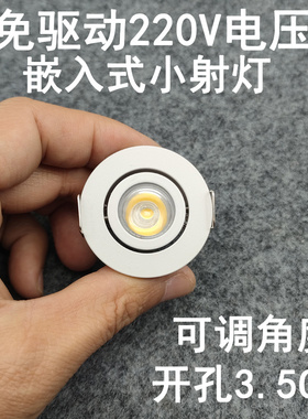 免驱动220V超薄迷你led小射灯1W3瓦开孔35mm嵌入式酒柜展柜牛眼灯