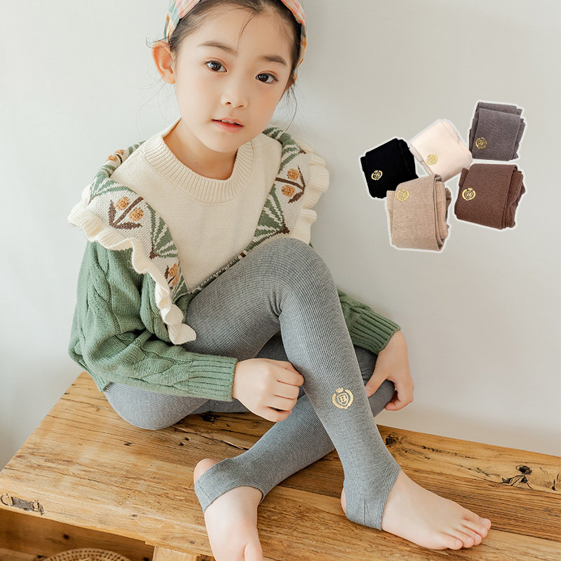 竖条连裤袜春秋徽章抗起球