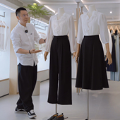 女2026春季 新款 法式 杰唯卡宫廷拉夫领天丝衬衫 温柔七分袖 白色衬衣