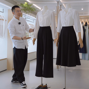 宫廷拉夫领衬衫 温柔七分袖 女2026春季 法式 白色衬衣 新款 杰唯卡