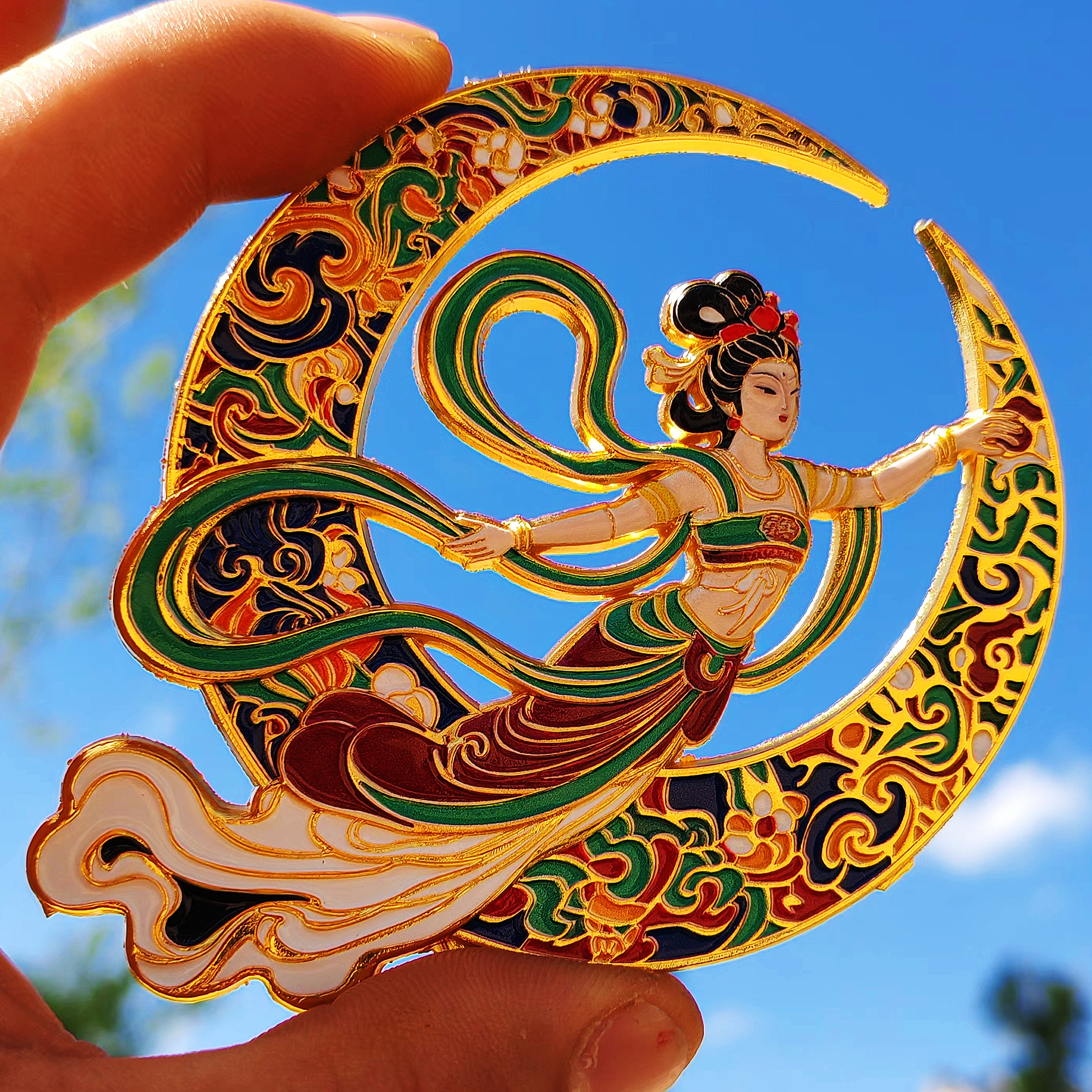 河南博物馆嫦娥奔月珐琅磁吸金属冰箱贴中国风送朋友同学生日礼物