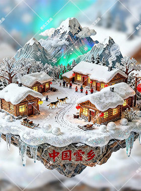 黑龙江景点中国雪乡金属磁吸浮雕冰箱贴旅游纪念品文创礼物伴手礼