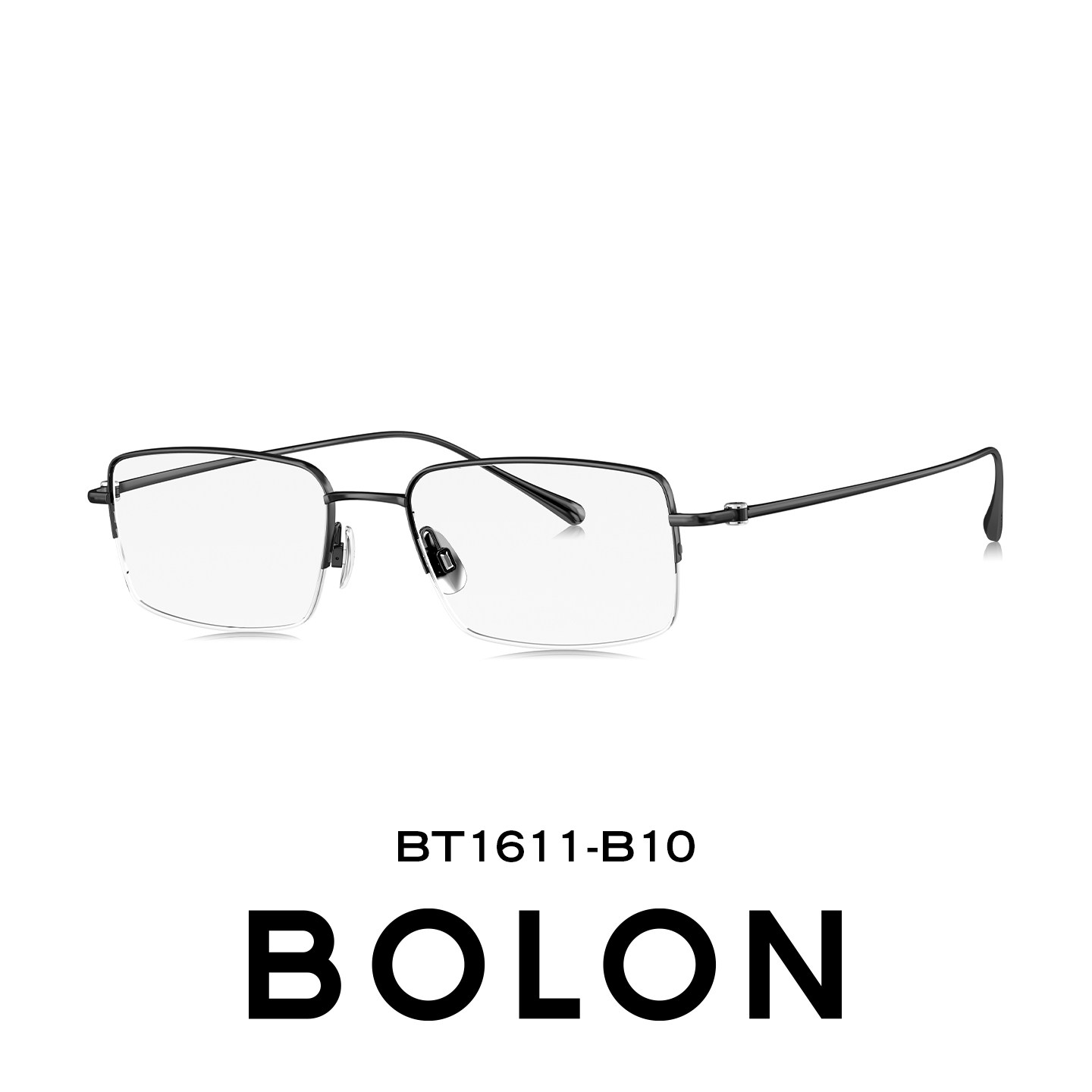 BOLON暴龙近视眼镜半框商务镜架防蓝光斯文方框银色配度数BT1611