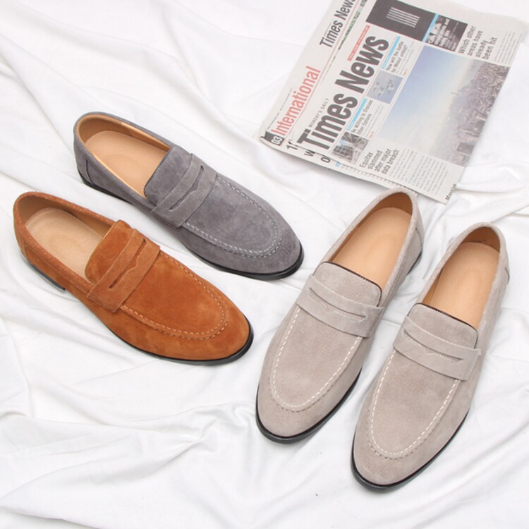 포인티드 가죽구두 가을 트렌디한 남성 슬립온 로퍼 가죽 통기성 좋은 영국 헤어스타일리스트 가죽구두 슬립온 비니슈즈