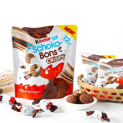 健达Kinder脆皮蛋67.2g榛子牛奶威化巧克力酱夹心脆脆球儿童零食