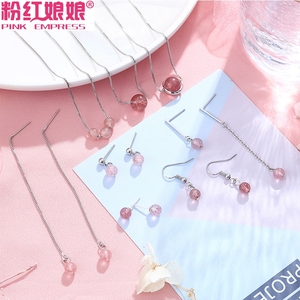 招桃花草莓晶耳钉耳坠