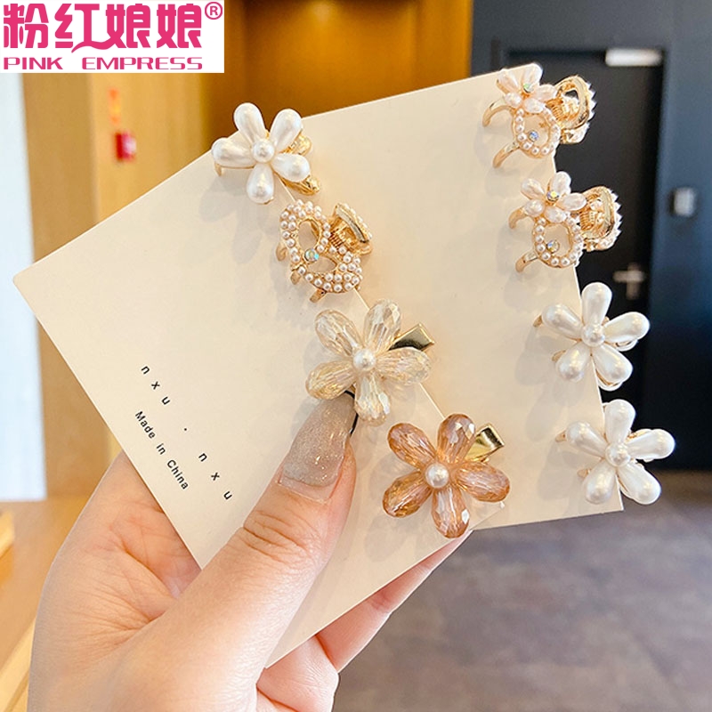 花朵小巧精致刘海珍珠发夹网红