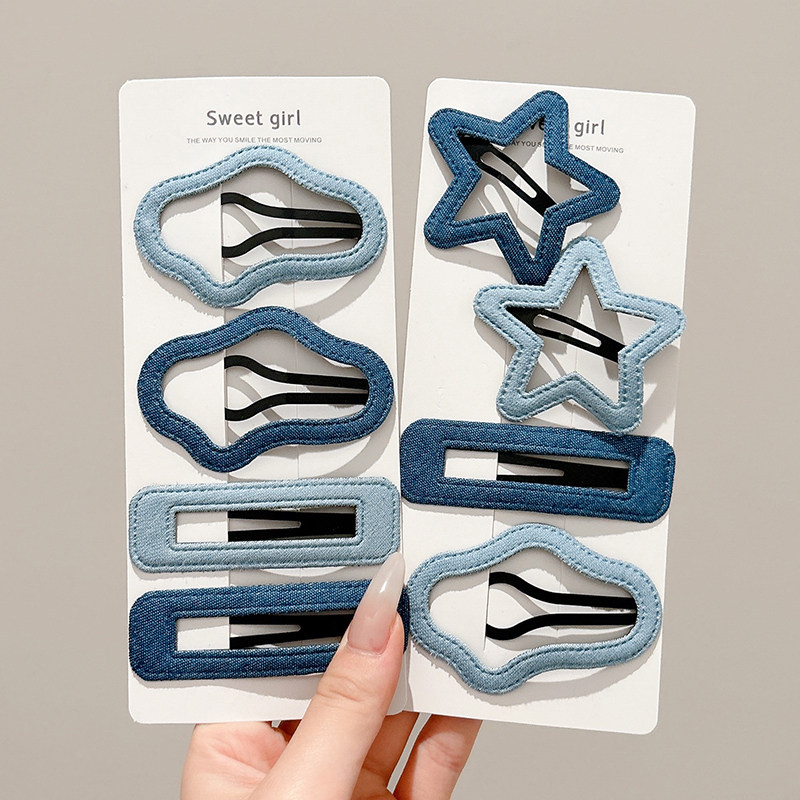 蓝色系星星方块云朵发夹前额碎发刘海夹子后脑勺简约百搭气质发卡,饰品/流行首饰/时尚饰品新,发饰,淘宝优惠券,粉丝福利购,淘宝优惠卷